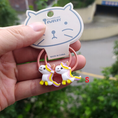 2 KOM Crtani slatki Rainbow White Horse Princess Pokrivala za glavu Dječje elastične trake za kosu Dječja užad Dodaci za djevojčice Dječji ukras za glavu