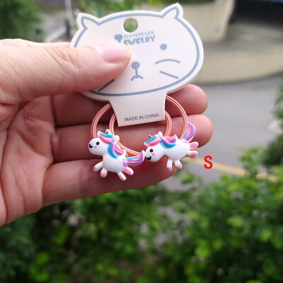 2 KOM Crtani slatki Rainbow White Horse Princess Pokrivala za glavu Dječje elastične trake za kosu Dječja užad Dodaci za djevojčice Dječji ukras za glavu