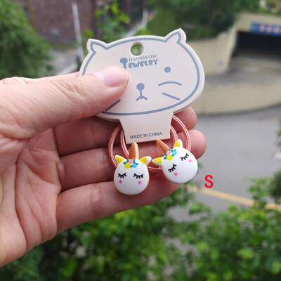 2 KOM Crtani slatki Rainbow White Horse Princess Pokrivala za glavu Dječje elastične trake za kosu Dječja užad Dodaci za djevojčice Dječji ukras za glavu