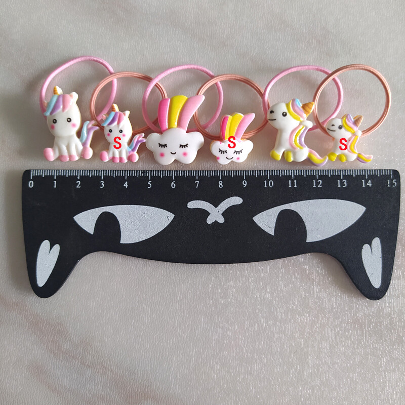 2 KOM Crtani slatki Rainbow White Horse Princess Pokrivala za glavu Dječje elastične trake za kosu Dječja užad Dodaci za djevojčice Dječji ukras za glavu