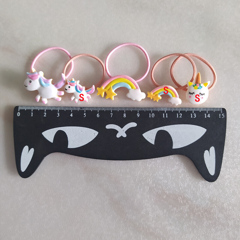 2 KOM Crtani slatki Rainbow White Horse Princess Pokrivala za glavu Dječje elastične trake za kosu Dječja užad Dodaci za djevojčice Dječji ukras za glavu