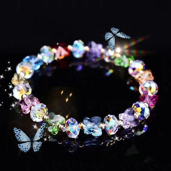 Fashion Butterfly Charm Crystal Stretch Beaded Βραχιόλια Ελαστικό σχοινί Γυναικεία ιδιοσυγκρασία βραχιόλι