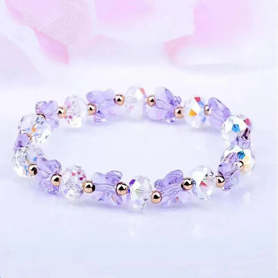 Модни очарователни пеперуди Кристални еластични гривни с мъниста Еластично въже Дамска темпераментна гривна