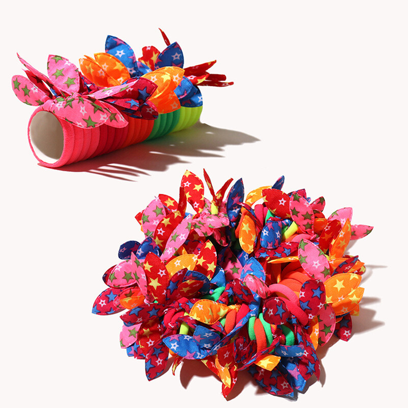 10/20 buc/set fete drăguțe urechi de iepure benzi de păr colorate bentiță din nailon suport pentru coadă de cal pentru copii Scrunchie accesorii de păr pentru copii