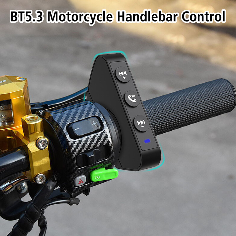 Motociklo jungikliai, skirti ausinių su šalmu valdymui ant vairo Bluetooth 5.3 mygtukai išmaniojo telefono nuotolinio valdymo pulto belaidis rinkinys