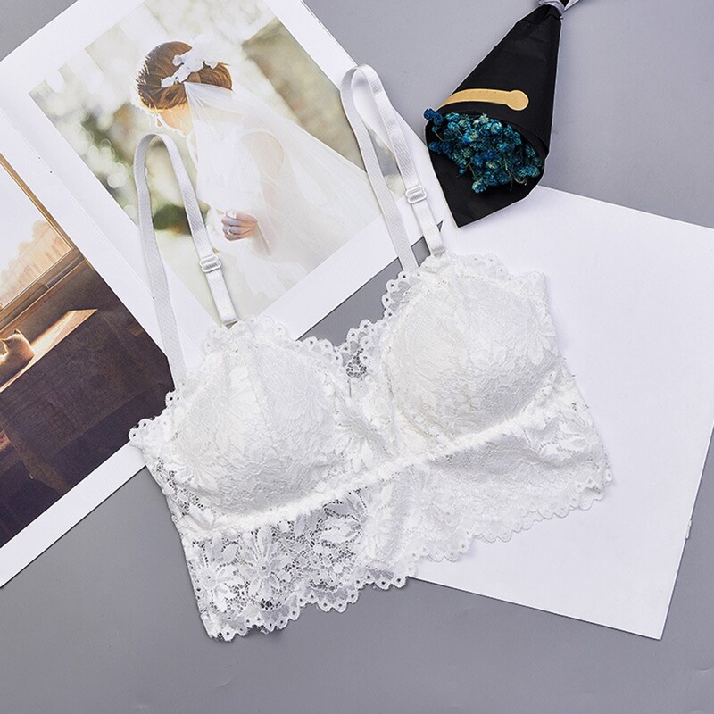 Ženski prsluk jedne veličine, čipkasti grudnjak, seksi grudnjak s grudnjakom s V-izrezom, kratki top, jednobojni bežični grudnjak za žene Sutiã
