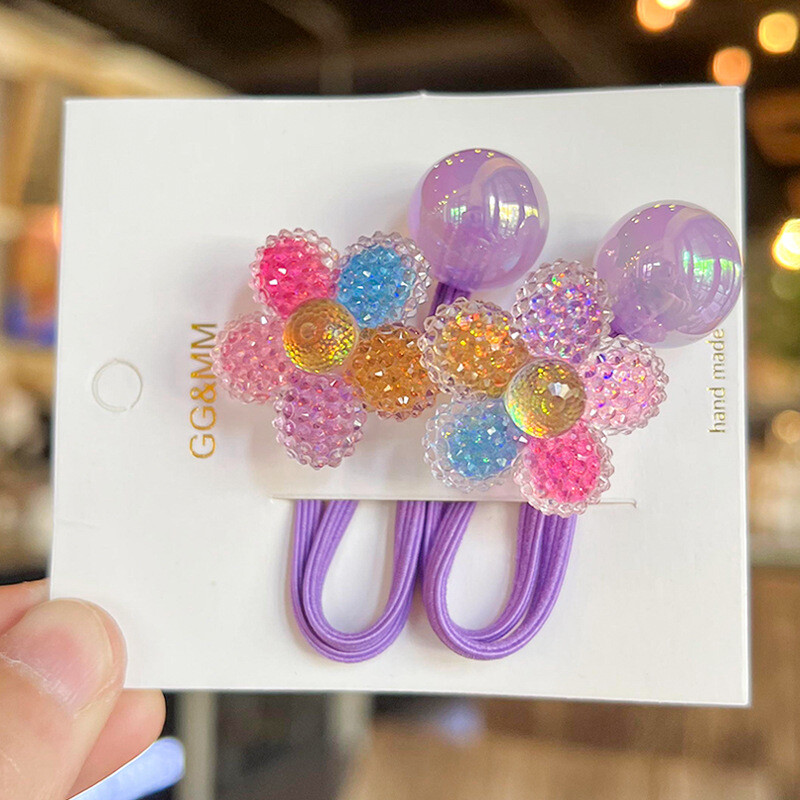 2 bucăți încântător de desene animate, bomboane cu căpșuni, benzi elastice de păr pentru copii, prințesă, accesorii de păr pentru copii, legături de păr pentru copii, 2 buc.