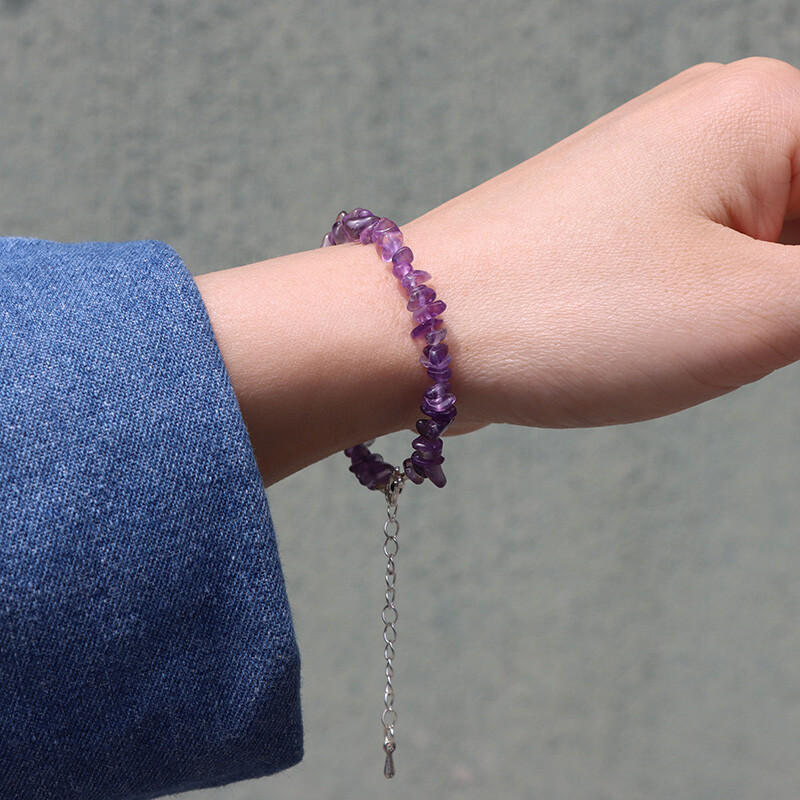 Așchii neregulate Brățară din piatră naturală aventurină Mărgele de ametist Cristal Cuarț Pietriș Brățări Reiki pentru femei, fete, bijuterii