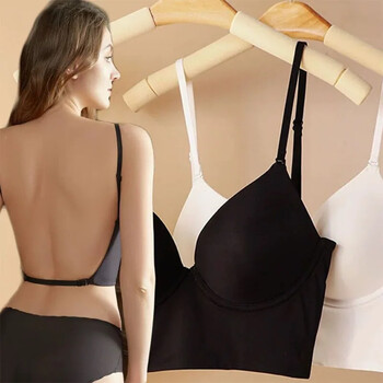 Σέξι Push-Up Bralette Καλοκαιρινή Γυναικεία Κορίτσια Μαύρο Λευκό Σουτιέν χωρίς ραφή χαμηλών ρούχων Γάμος χωρίς ατσάλινο δαχτυλίδι Αξεσουάρ μόδας εσωρούχων