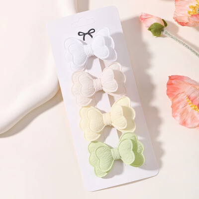 4 bucăți/set Nou drăguț pentru fetițe Lână tricotat Crăciun pentru cap lucrat manual din croșetat fluture din aliaj Agrafe pentru copii Agrafe de păr cu ridicata