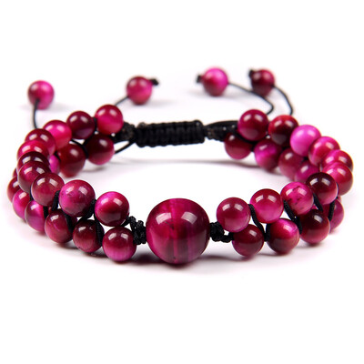 Vyriškos apyrankės iš natūralaus akmens pintos apyrankės rankų darbo dvigubo sluoksnio tigro akių karoliukais žavingos apyrankės moterims Vyrų jogos papuošalai