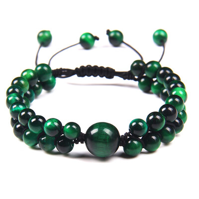 Vyriškos apyrankės iš natūralaus akmens pintos apyrankės rankų darbo dvigubo sluoksnio tigro akių karoliukais žavingos apyrankės moterims Vyrų jogos papuošalai