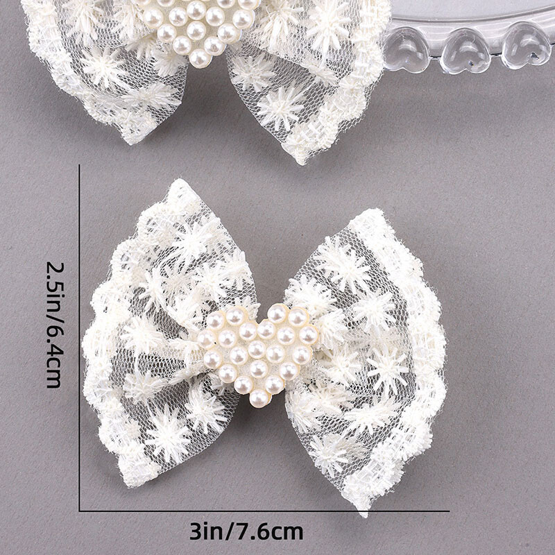 2 bucăți agrafe de păr drăguțe din dantelă cu bowknot pentru fete drăguțe perle dragoste inimă agrafe pentru copii cleme de păr coreeane accesorii de păr pentru bebeluși