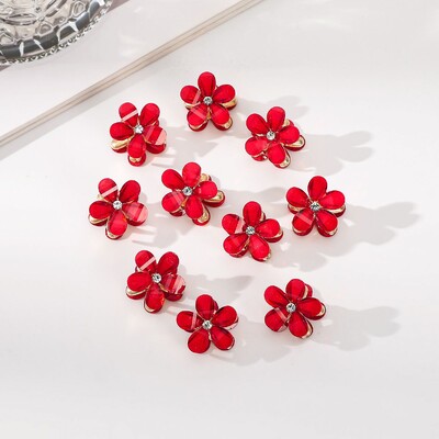 Molans 10 komada novih malih cvjetnih kandži za kosu, mala kopča za kosu, ženski dodaci za kosu