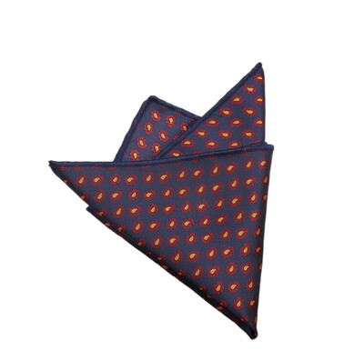 23*23CM Batista de lux pentru bărbați, cu flori, cu dungi, papuci florali, din poliester, pentru afaceri, roșu de buzunar, piept, prosop nuntă