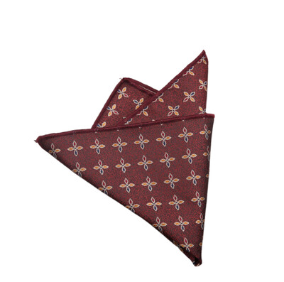 23*23CM Batista de lux pentru bărbați, cu flori, cu dungi, papuci florali, din poliester, pentru afaceri, roșu de buzunar, piept, prosop nuntă