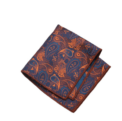 23*23CM Batista de lux pentru bărbați, cu flori, cu dungi, papuci florali, din poliester, pentru afaceri, roșu de buzunar, piept, prosop nuntă