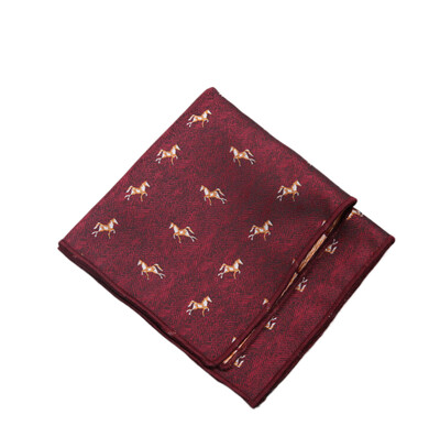 23*23CM Batista de lux pentru bărbați, cu flori, cu dungi, papuci florali, din poliester, pentru afaceri, roșu de buzunar, piept, prosop nuntă