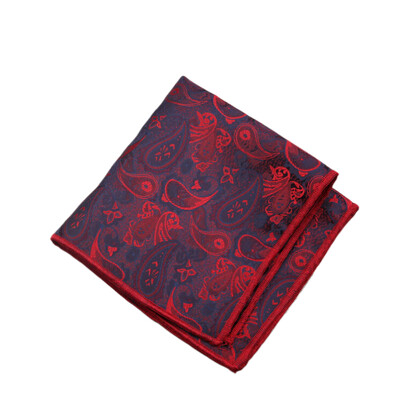 23*23CM Batista de lux pentru bărbați, cu flori, cu dungi, papuci florali, din poliester, pentru afaceri, roșu de buzunar, piept, prosop nuntă