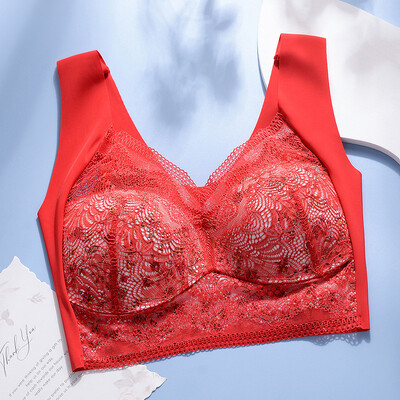 Veimia Secțiunea subțire din dantelă din spate maiou fără inel de oțel sâni mari pentru a colecta sânii laterali sutien maiou fără marcaj