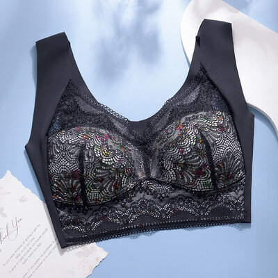 Veimia Secțiunea subțire din dantelă din spate maiou fără inel de oțel sâni mari pentru a colecta sânii laterali sutien maiou fără marcaj