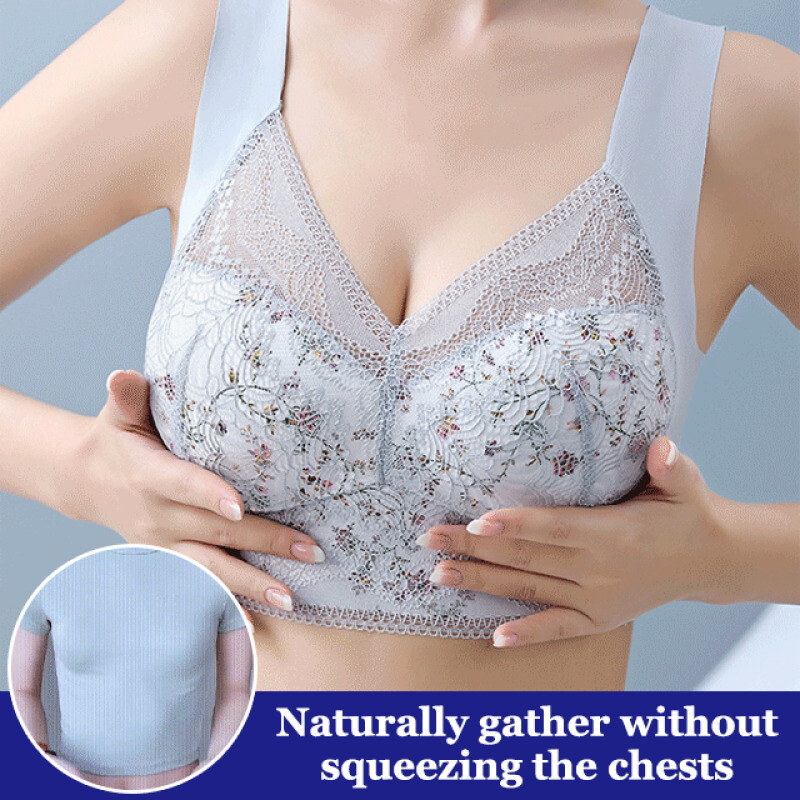 Veimia Secțiunea subțire din dantelă din spate maiou fără inel de oțel sâni mari pentru a colecta sânii laterali sutien maiou fără marcaj