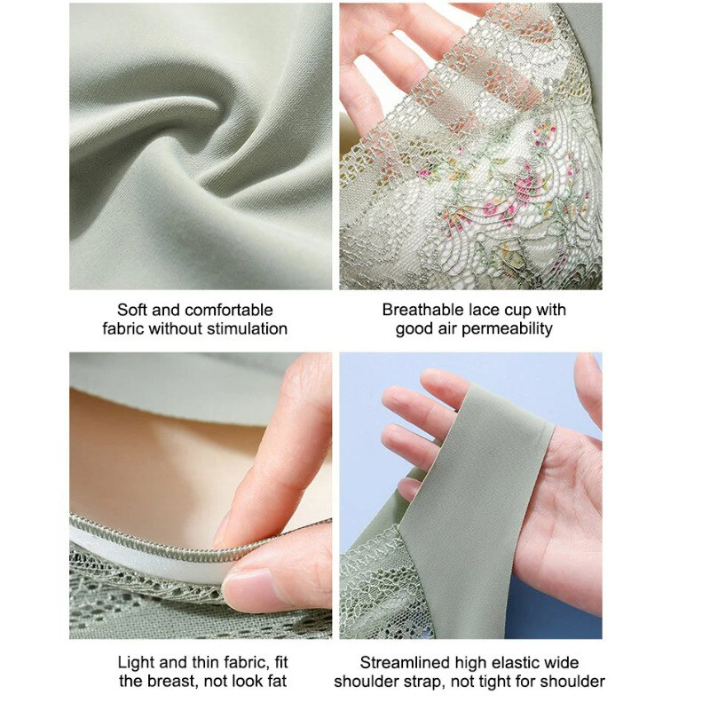 Veimia Secțiunea subțire din dantelă din spate maiou fără inel de oțel sâni mari pentru a colecta sânii laterali sutien maiou fără marcaj