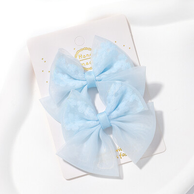 2kom/komplet Prekrasne mašne Ukosnice Jednobojne gaze Mašnice Stezaljka za djecu Slatke meke kopče za kosu Ružičasti dodaci za kosu za djevojčice princeze