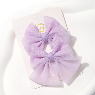 2kom/komplet Prekrasne mašne Ukosnice Jednobojne gaze Mašnice Stezaljka za djecu Slatke meke kopče za kosu Ružičasti dodaci za kosu za djevojčice princeze