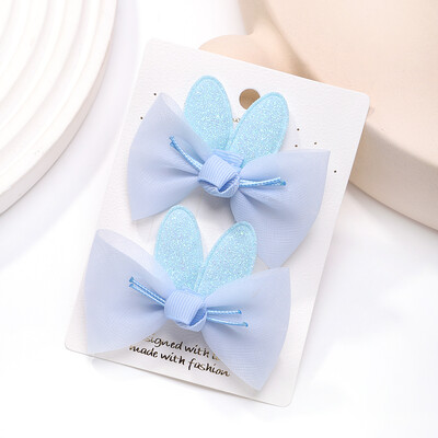 2kom/komplet Prekrasne mašne Ukosnice Jednobojne gaze Mašnice Stezaljka za djecu Slatke meke kopče za kosu Ružičasti dodaci za kosu za djevojčice princeze