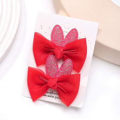 2kom/komplet Prekrasne mašne Ukosnice Jednobojne gaze Mašnice Stezaljka za djecu Slatke meke kopče za kosu Ružičasti dodaci za kosu za djevojčice princeze