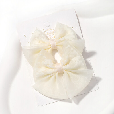 2kom/komplet Prekrasne mašne Ukosnice Jednobojne gaze Mašnice Stezaljka za djecu Slatke meke kopče za kosu Ružičasti dodaci za kosu za djevojčice princeze