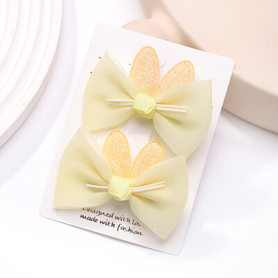 2kom/komplet Prekrasne mašne Ukosnice Jednobojne gaze Mašnice Stezaljka za djecu Slatke meke kopče za kosu Ružičasti dodaci za kosu za djevojčice princeze