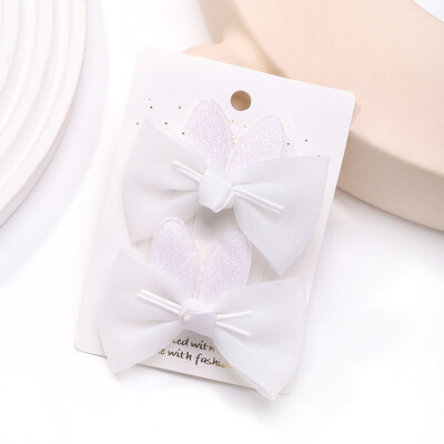 2kom/komplet Prekrasne mašne Ukosnice Jednobojne gaze Mašnice Stezaljka za djecu Slatke meke kopče za kosu Ružičasti dodaci za kosu za djevojčice princeze