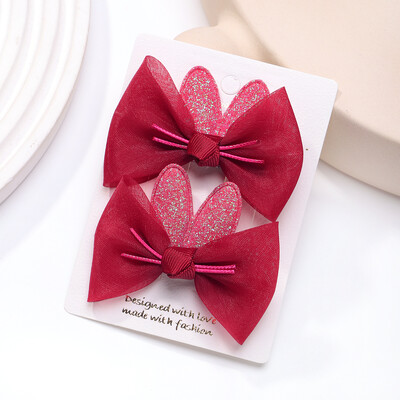 2kom/komplet Prekrasne mašne Ukosnice Jednobojne gaze Mašnice Stezaljka za djecu Slatke meke kopče za kosu Ružičasti dodaci za kosu za djevojčice princeze