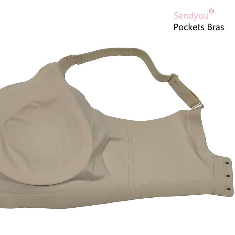 Grudnjak s džepovima i velikim otvorenim za ženske prsne proteze dovoljno dugim podesivim naramenicama