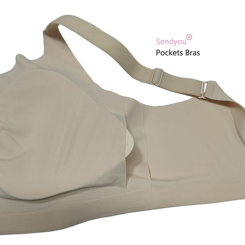 Grudnjak s džepovima i velikim otvorenim za ženske prsne proteze dovoljno dugim podesivim naramenicama