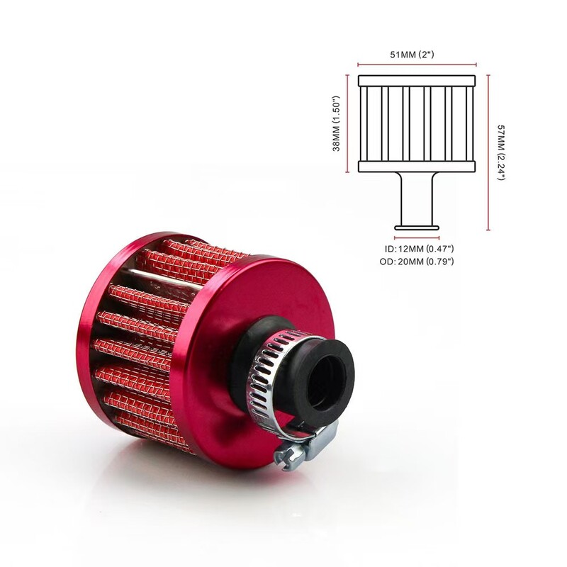 Filtru de aer auto de 12 mm Admisie de aer rece debit mare Capac de aerisire a carterului Filtru de ventilație Filtru de modificare a ventilației Turbo Accesoriu auto