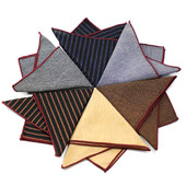 Jednobojni prugasti smeđi džepni kvadrat 23 CM pamučno muško odijelo Rupčić mladoženja Domaćin Hanky svadbena zabava Škrinja Kravata Dodaci za odijelo