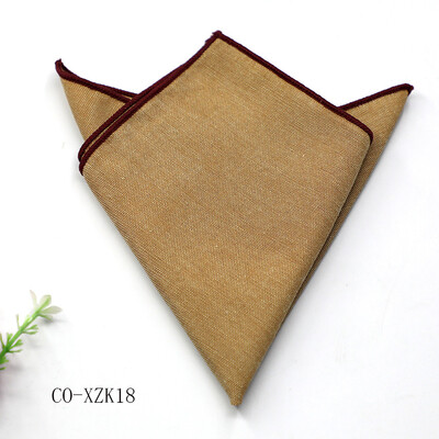 Jednobojni prugasti smeđi džepni kvadrat 23 CM pamučno muško odijelo Rupčić mladoženja Domaćin Hanky svadbena zabava Škrinja Kravata Dodaci za odijelo