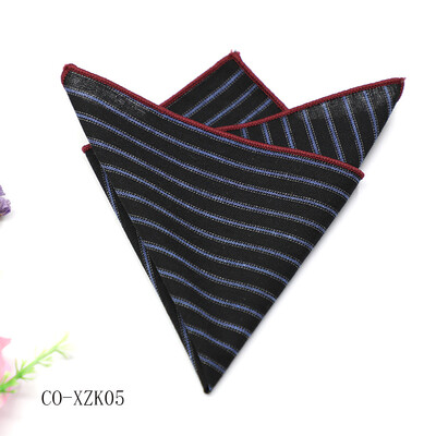 Jednobojni prugasti smeđi džepni kvadrat 23 CM pamučno muško odijelo Rupčić mladoženja Domaćin Hanky svadbena zabava Škrinja Kravata Dodaci za odijelo