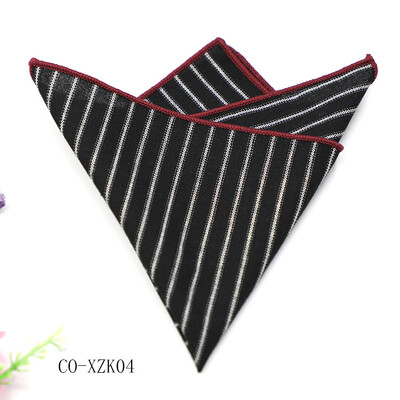 Jednobojni prugasti smeđi džepni kvadrat 23 CM pamučno muško odijelo Rupčić mladoženja Domaćin Hanky svadbena zabava Škrinja Kravata Dodaci za odijelo