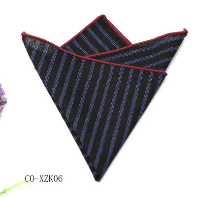 Jednobojni prugasti smeđi džepni kvadrat 23 CM pamučno muško odijelo Rupčić mladoženja Domaćin Hanky svadbena zabava Škrinja Kravata Dodaci za odijelo