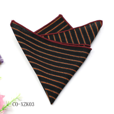 Jednobojni prugasti smeđi džepni kvadrat 23 CM pamučno muško odijelo Rupčić mladoženja Domaćin Hanky svadbena zabava Škrinja Kravata Dodaci za odijelo