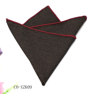 Jednobojni prugasti smeđi džepni kvadrat 23 CM pamučno muško odijelo Rupčić mladoženja Domaćin Hanky svadbena zabava Škrinja Kravata Dodaci za odijelo