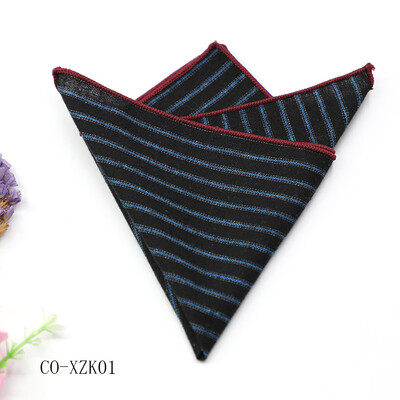 Jednobojni prugasti smeđi džepni kvadrat 23 CM pamučno muško odijelo Rupčić mladoženja Domaćin Hanky svadbena zabava Škrinja Kravata Dodaci za odijelo