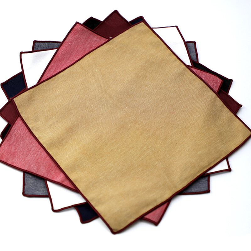 Jednobojni prugasti smeđi džepni kvadrat 23 CM pamučno muško odijelo Rupčić mladoženja Domaćin Hanky svadbena zabava Škrinja Kravata Dodaci za odijelo