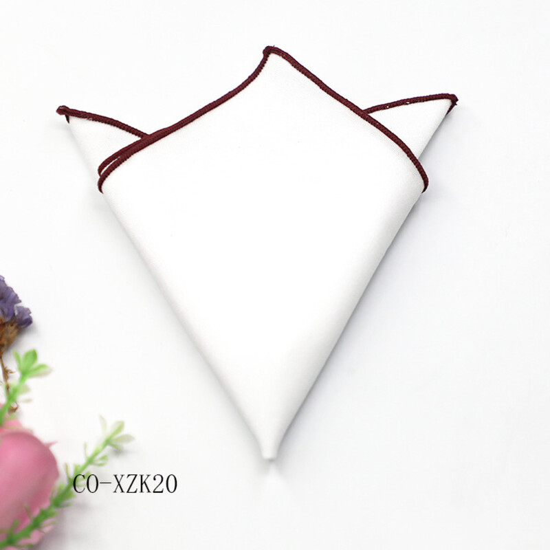 Jednobojni prugasti smeđi džepni kvadrat 23 CM pamučno muško odijelo Rupčić mladoženja Domaćin Hanky svadbena zabava Škrinja Kravata Dodaci za odijelo