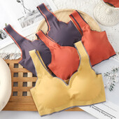 Ženski bešavni sportski grudnjaci Jednodijelni ultratanki Push-up ledeno svileni aktivni grudnjak Žensko donje rublje bez rublja Crop Top