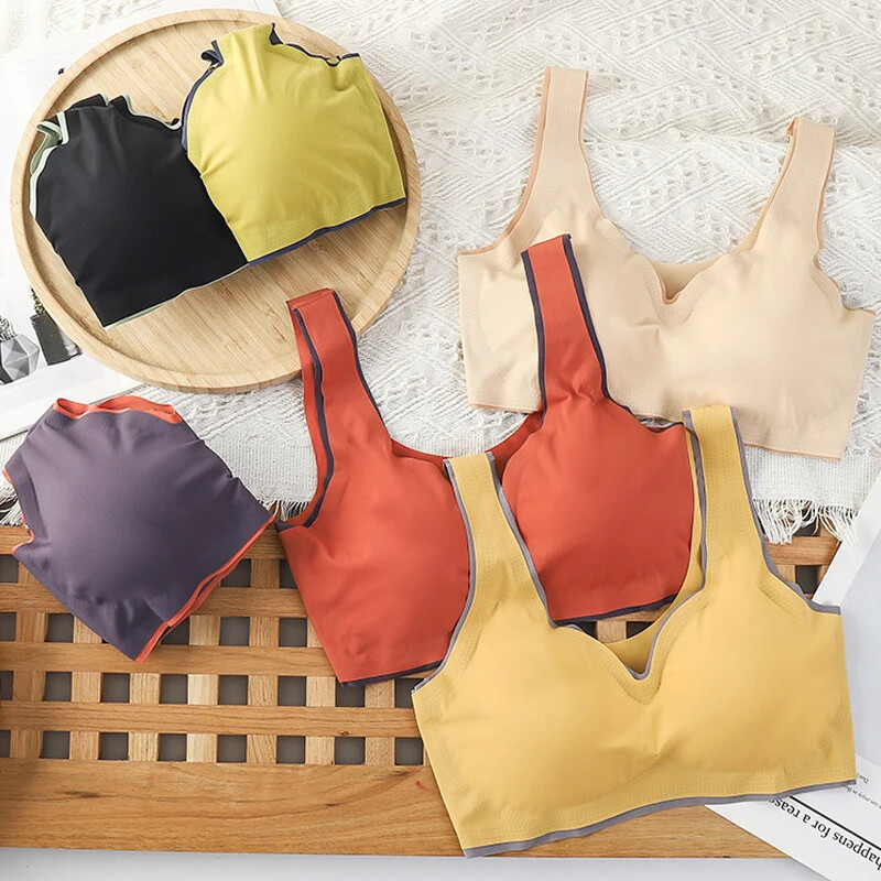 Ženski bešavni sportski grudnjaci Jednodijelni ultratanki Push-up ledeno svileni aktivni grudnjak Žensko donje rublje bez rublja Crop Top